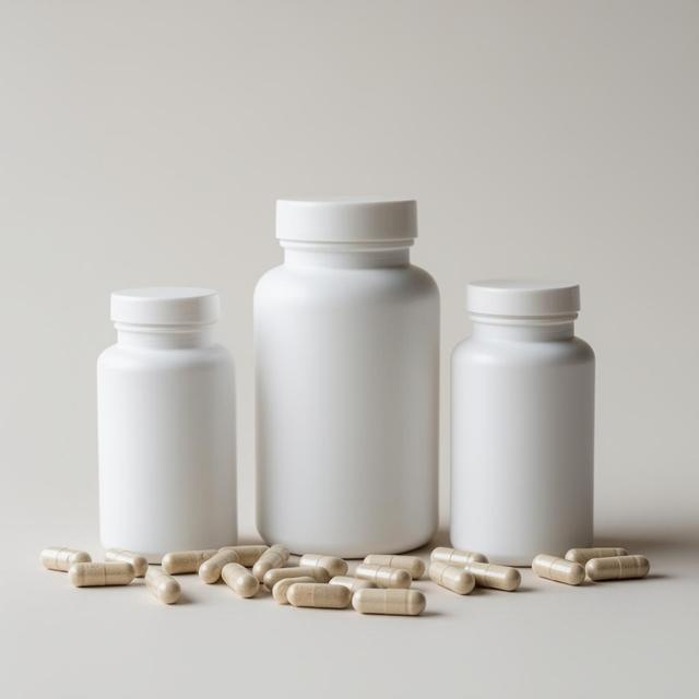 Supplement capsules and bottles
