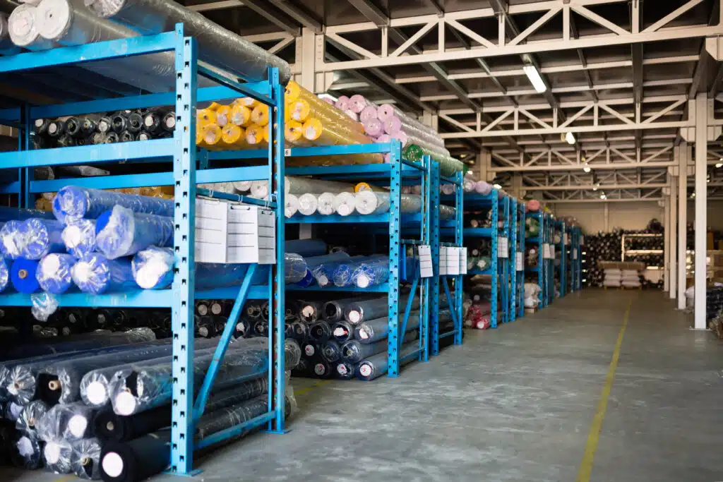 Textile warehouse storing industry materials