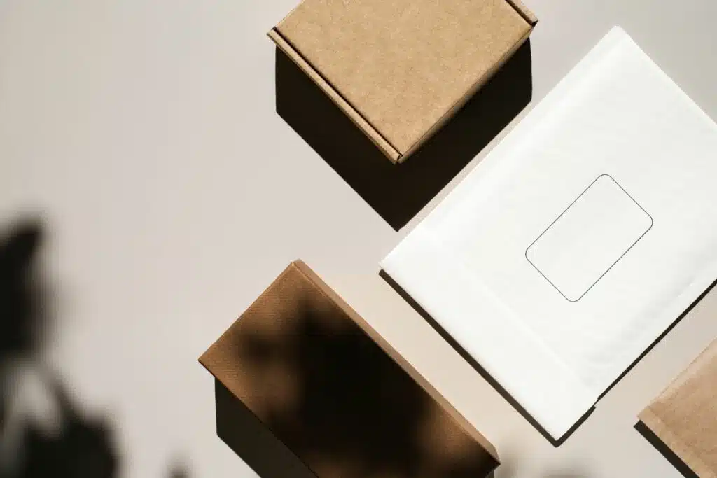 Simple, eco-friendly packaging with a clean design, made from sustainable materials, ready for branding.